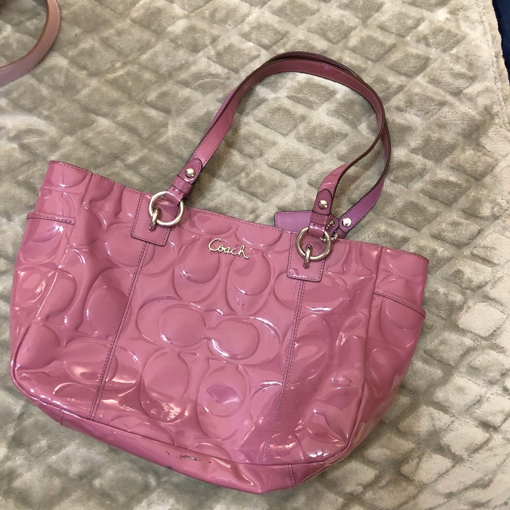 Gallery Coach Pink Patent Shoulder Bag